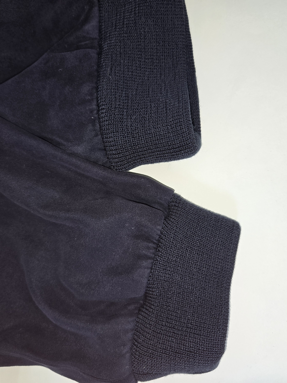 Vintage Navy Blue Suede Henley Mock Neck Pullover Jacket - Size L - Picture 12 of 16